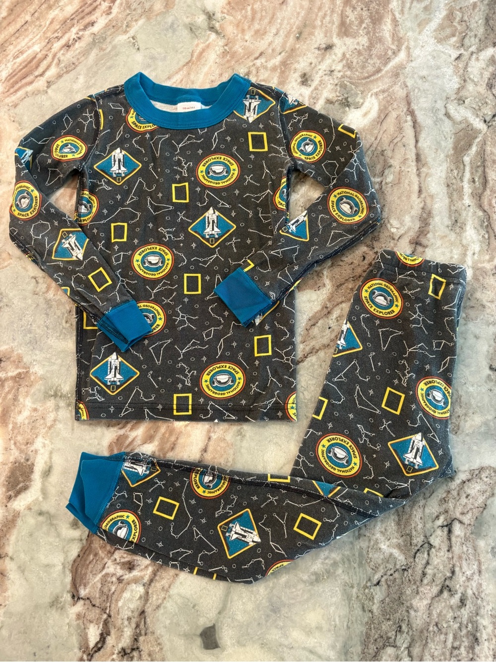 Hanna Andersson National Geographic Space Pajama Set Snug Fit Long Sleeve Size 5